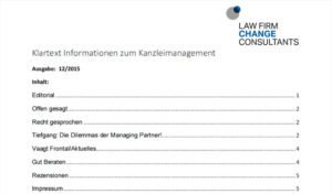 Newsletter Law Firm Change Consultants